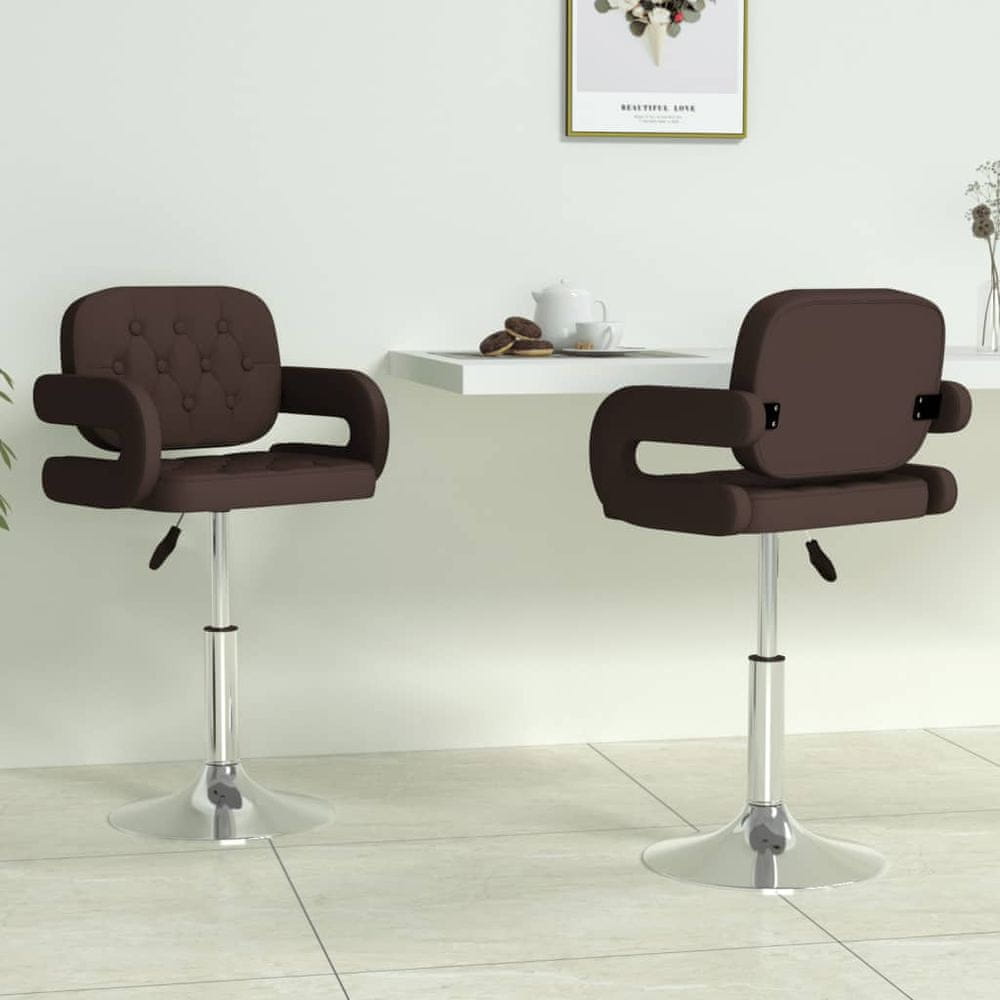 Petromila vidaXL Otočné jedálenské stoličky 2 ks hnedé umelá koža